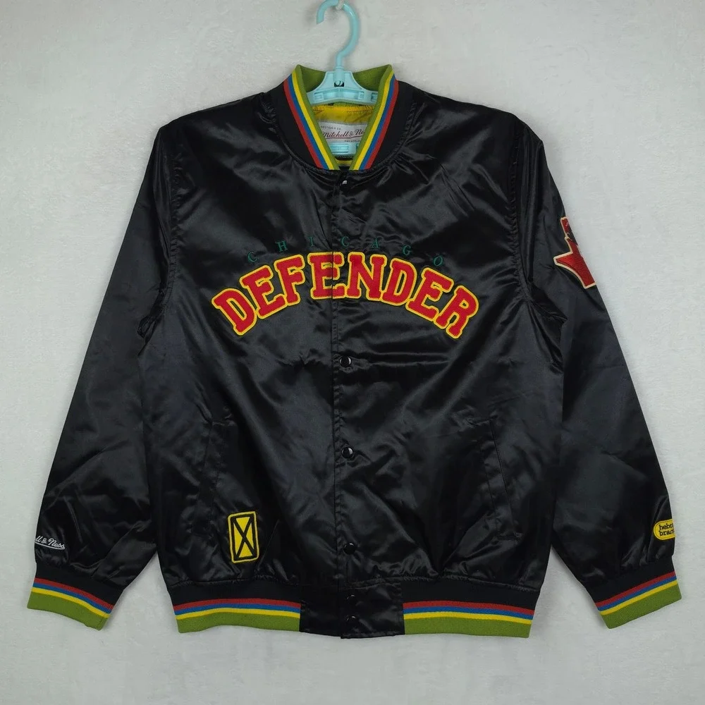 Hebru Brantley Mitchell & Ness Medium Varsity Jacket Cut‎ & Sew Art Black NWT